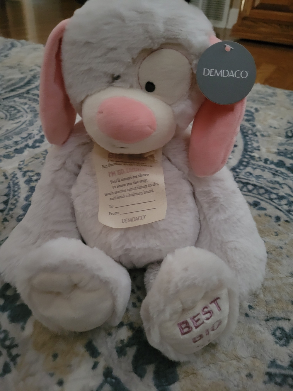 NWT Plush Dog with Pink Ears and Nose